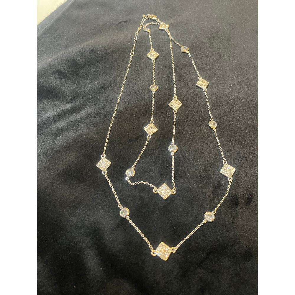 Vintage Matching Set - Rhinestone 36" Rhinestone Necklace AND Bracelet